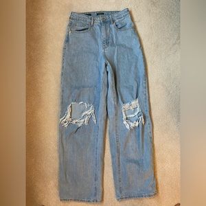 Wide Leg Ripped Jeans